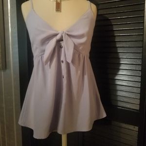 Tie-front baby doll tank